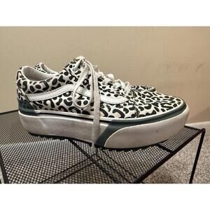 Vans Cheetah Print Platform Sneakers Shoes - Women’s 6.5 - White